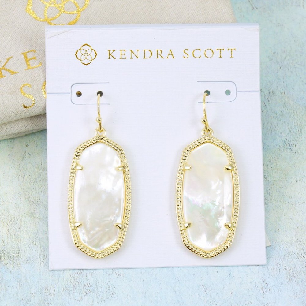 Kendra Scott Elle Ivory Pearl drops Earrings Gold Plated